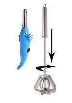 Blue Wonder Dolphine Shape Electric Gas Lighter With Stainless Steel Churner ,Steel Hand Blander and Multicolour, Pack of 2