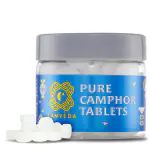 Camveda 100% Pure Premium Camphor Round Tablets Jar 100GM | Original Kapoor for Pooja | Leaves No Residue or Ashes -Single Pack