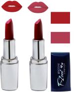 OUR BEAUTY Multicolor Creamy Matte Moisturising Lipstick Ks83, 9 G (Set Of 2)
