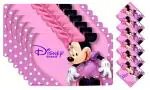 Kuber Industries Pink Polyvinyl Chloride Disney Minnie Dining Table Placemat With Tea Coasters Set (Set Of 6)