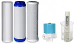 KRPLUS CTO + GAC + PP Sediment Filter + 24V Solenoid Valve (Auto-Cut Valve) + Digital TDS Meter For Undersink & 25 LPH RO System. 10 Inch (Pack Of 5)