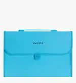 Shining Zon 13 Pockets Plastic Expanding File Folder Documents Large Size A4 Fs Letter Paper Holder with Carry Handle for School Office Home Collage Certificate Organizer (Pack of 2 Blue Colour)