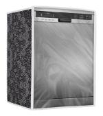 Classic Dishwasher Cover Suitable for LG of 12, 13, 14, 15 Place Setting | 63X63X81Cms| Black Flower