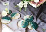 Monstera Hut Round Emerald Green White Resin Coaster| 4 Inch |Pack Of 6