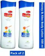 Simco Oxyveda Honey and Aleo Cold Body Lotion All Skin Types, Dry Skin and Normal Skin Nourishment Men and Women 500 ml (pack of 2)