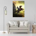 SURMUL Chhatrapati Shivaji Maharaj With Horse Unframed Multicolor PVC Wall Sticker