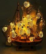 X4Cart Warm White 16 LED Big Metal Rain Drop Shape Decorative LED Fairy String Starry Lights