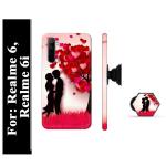 BUDDHU Lovely Couple, Love, Heart Printed Hard Back Cover Case with Mobile Holder, Pop holder, Pop socket for Realme 6, Realme 6i
