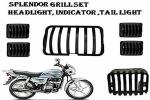 AUTOSCAPES New Splendor Grill Set of -6 Bike Headlight Grill Universal for Bike (Black)