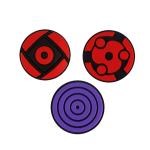 YellowCult Pack of 3 Shoe charms for Clog Shoes, Wristband Charm, Shoe, Bracelet Decoration or Party Gifts [Naruto Sharingan - Shishu's/Madara's Eternal/Madara's Rinnegan]