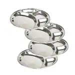 SHINI LIFESTYLE Stainless Steel Aarti Pooja Thali Set, Bhog Thali, Tilak Plate Tika Plate (Dia-27,4pc)