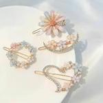 R4A CREATIONS KOREAN FANCY BLING LADY GIRLS / WOMEN / KIDS HAIR ACCESSORIES PEARL RESIN ACRYLIC HAIR CLIPS RHINESTONE BOBBY PINS HAIR SLIDES WOMEN HAIRPINS | PCS - 4