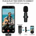 K8 Wireless Microphone, Digital Mini Portable Recording Clip Mic with Receiver for All Type-C