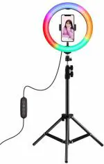 Webilla 10 Inch Big Led Ring Light With Tripod Stand 26 Rgb Color Changing and Dynamic Flash Mode For Youtube