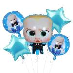 Orama Baby Theme Decorations Foil Balloons Set - 5Pcs for For Balloon Decoration for Birthday Boy/Kids Birthday Party Decoration Items/Blue Colour Happy Bday Balloon