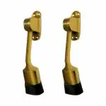 Doortain Heavy Duty 5 inch Door Stoppers Rubber Powerful Working with Screw/Door Stopper to Stop Door for All Door Home/Office/Hotel (Brass Gold, Pack of 2)