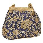 LONGING TO BUY Navy Blue Fancy Wedding, Engagement Potli Bag for Women