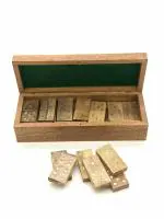 Master Piece Crafts Domino Game Set with 28 Domino Tiles , 28 Domino Tiles with Wooden Case, Handmade Wooden Domino Box with Dominoes