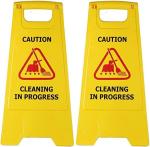 ETS Handpro cleaning progress sign board, (Pack of 2), Cleaning caution board, caution standing board, Cleaning Sign Board, cleaning in progress, caution board cleaning progress (5)