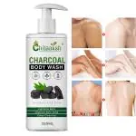 Chitaaksh Charcoal Body Wash For Tan Removal And Glowing Skin - With Chickpea Flour, Almond, Safron & Turmeric Extract - 250 Ml