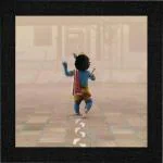Krishna With Foot Print Photo Frames | Painting Framed Wall Art for Living Room ( 12 in x 12 in )
