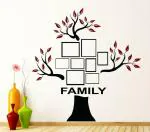 Lanstick Vinyl Multicolor Family Tree With Frame Self Adhesive Wall Sticker 36 inch