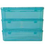 Feliz Green Coloured Large Storage Boxes Size 11.5x7.5x2.75 Inches (Set of 3)