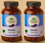 Organic India Brahmi Veg Capsule (2 Packs, 180 Veg Capsule in Each Pack)