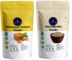 VEDICINE Pure Wild Kasturi Turmeric and Multani Mitti Powder for Face And Skin Care (100gmx2)