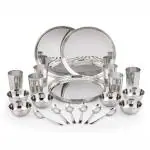 Neelam Stainless Steel 24 Gauge Premium Eco Dinner Set of 24Pcs, Silver
