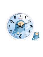 Random 12-Inch Cartoon Fish Wall Clock with 1 Fish Shape Plaque (Quartz Movement, White Frame)