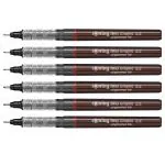Rotring Tikky Graphic Pigment Liner 0.3mm & 0.5mm Pens - 3 Each With Black Pigmented Ink, Fibre Tip, 6 Pen Set for Art Drawings Mandala Calligraphy Outline Art & Craft