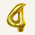SPECIALYOU.IN Four 4 number gold Foil Balloons, Reusable Balloons For Birthday Decoration for Friend, Boys & Girl, Birthday decoration items