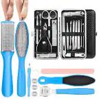 VIVICARE Pedicure Kits - Callus Remover for Feet, 23 in 1 Professional Manicure Set Pedicure Tools Stainless Steel Foot Care, Foot File Foot Rasp Dead Skin for Women Men Home Foot Spa Kit, Blue