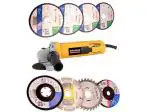 KHADIJA AG-801 4-Inch/100MM 850-Watt Angle Grinder With 8Pcs Bocsh Blades for Cutting Grinding & Polishing 6 Months Warranty