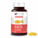 Bliss Welness Omega 3 Fish Oil Gold | Cold Pressed Arctic Sea Anchovie Fish Omega3 Oil 2000 mg EPA 360 mg DHA 240 mg | Brain Heart Eye & Joint health for Men & Women - 60 Softgel Capsules