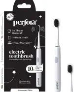 Perfora Electronic Toothbrush | 90 Days AAA Battery Life | Super Soft Dupont & Vibrating Bristles Technology | Moonstone White