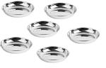Bengani Stainless Steel Halwa Plate/ Dessert Plate (Daimeter: 12.7CM) Pack Of 6 (R.B)