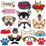 Zyozique 19 Pieces Dog Birthday Party Supplies Puppy Photo Booth Props Puppy Party Decorations