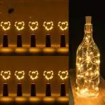 ZILLOQUIL 20 LED Wine Bottle Cork Copper Wire String Lights, 2M Battery Operated Perfect for Home Decoration, Party, Living Room, Bedroom, Dining Room, Decor Lightd (Warm White, Pack of 10)