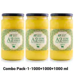 Sarthak Satvik Pure A 2 Desi,Free Grazing Healthy Cow's Ghee! Grass Fed ! Premium and Cultured! Glass Jar Ghee!(pack-3-1000 ml)