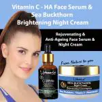 Urbaano Herbal Collagen Builder Combo Face Cream & Serum - Vit C, Sea Buckthorn & Niacinamide
