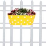 Trustbasket Yellow Dotted Oval Railing Planter (1)