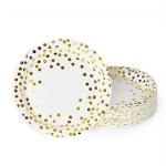 Hippity Hop Paper White Polka Dot Print Round Paper Plate (Pack Of 10)