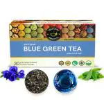 TEACURRY Blue Green Tea (1 Month Pack, 30 Tea Bags) - Helps in Skin Glow, Anxiety, Stress, Eye Sight