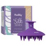 Vandelay Silk Series- Silicon Scalp Massager Brush with Thick Silicon Bristles, Purple