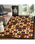 Status Brown Nylon 3D Printed Carpet Rug Runner For Bedroom,Living Area And Home With Anti Slip Backing - 3 x 4 feet Pack of 1