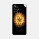 GADGETSWRAP Printed Vinyl Skin Sticker for Realme 10 Pro Plus - Golden Lotus Flower