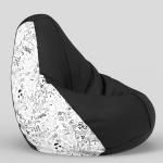 ComfyBean Bag with Beans Filled 4XL- Official: Honey Bunny Bean Bags - For Adults - Max User Height : 5.5-6 Ft.-Weight : 70-99 Kgs(Model: Printed - Honey Bunny-honey bunny - Art 22 - Black)