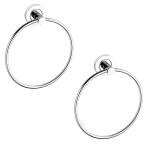 Rawk Stainless Steel Round Towel Ring for Hanging Towels,Towel Hanger for Bathroom,Napkin Holder,Napkin-Towel Hanger,Bathroom Accessories with Fitting Screws (Silver, Pack of 2, Chrome Polish)